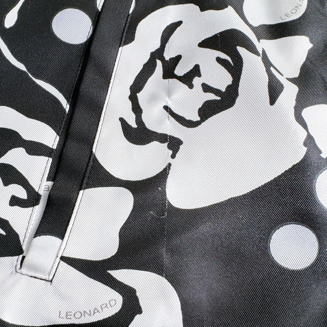 レオナール　リバーシブル　中綿ベスト　花柄　大きいサイズ　42 黒