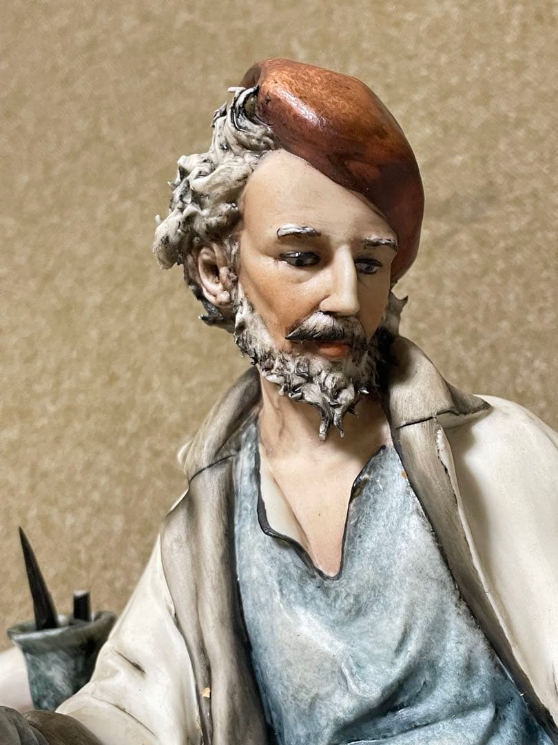 カポディモンテ　置物　画家　アーティスト　絵描き　ポーセリン