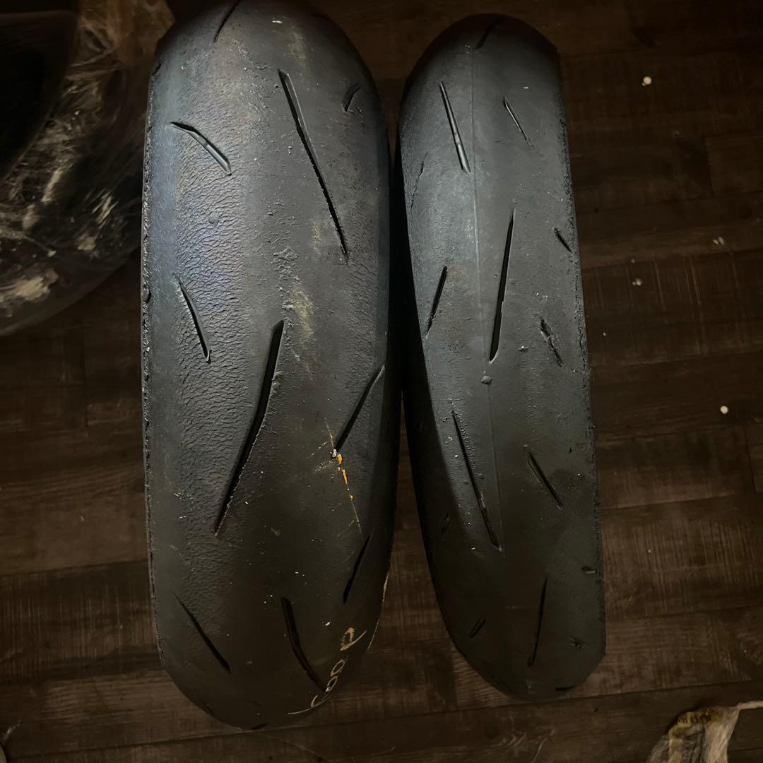 送料込みDUNLOP α13SP 中古　前後セット10