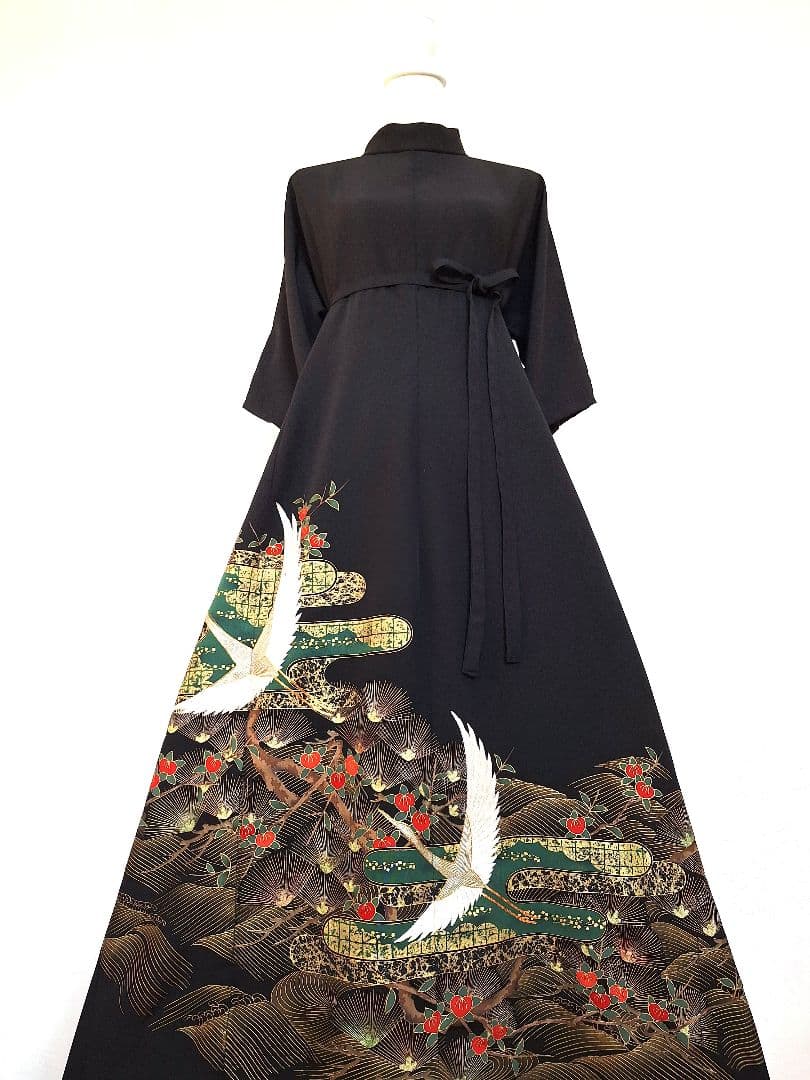 着物リメイクワンピース3646