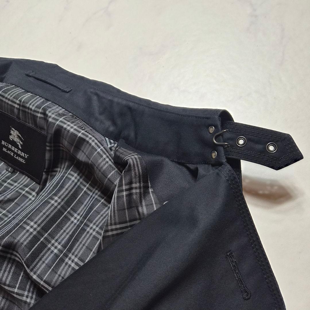 【美品 L】バーバリーブラックレーベル トレンチコート ノバチェック ブラック