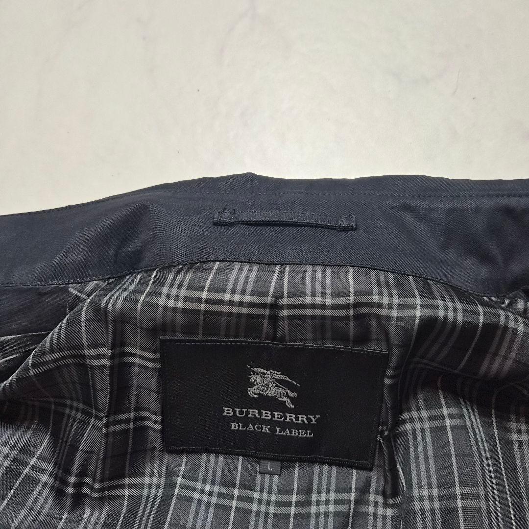 【美品 L】バーバリーブラックレーベル トレンチコート ノバチェック ブラック