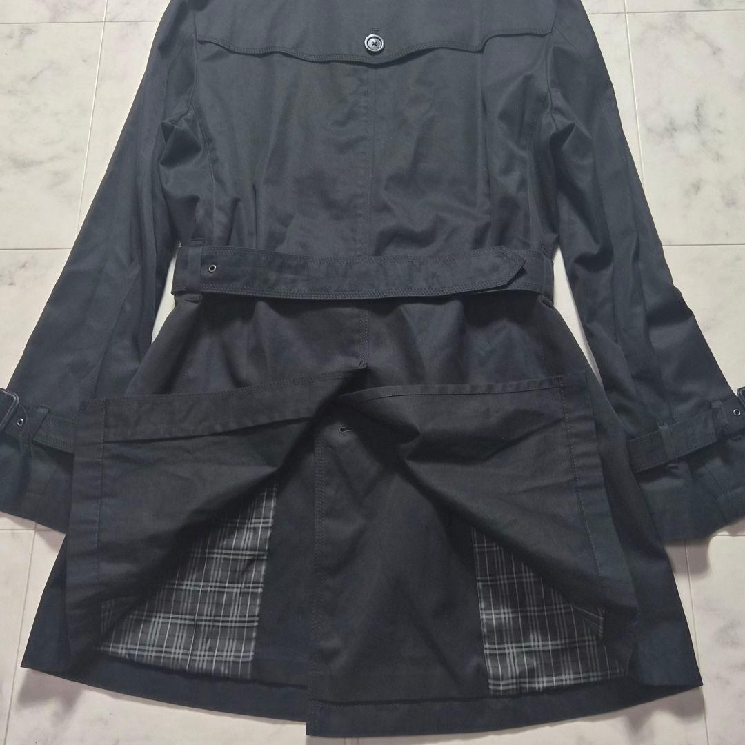 【美品 L】バーバリーブラックレーベル トレンチコート ノバチェック ブラック
