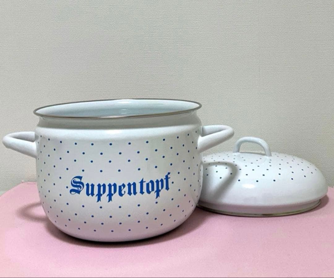 RIESS EMAIL Suppentopf ホーロー鍋 両手鍋 水玉☆新品箱入