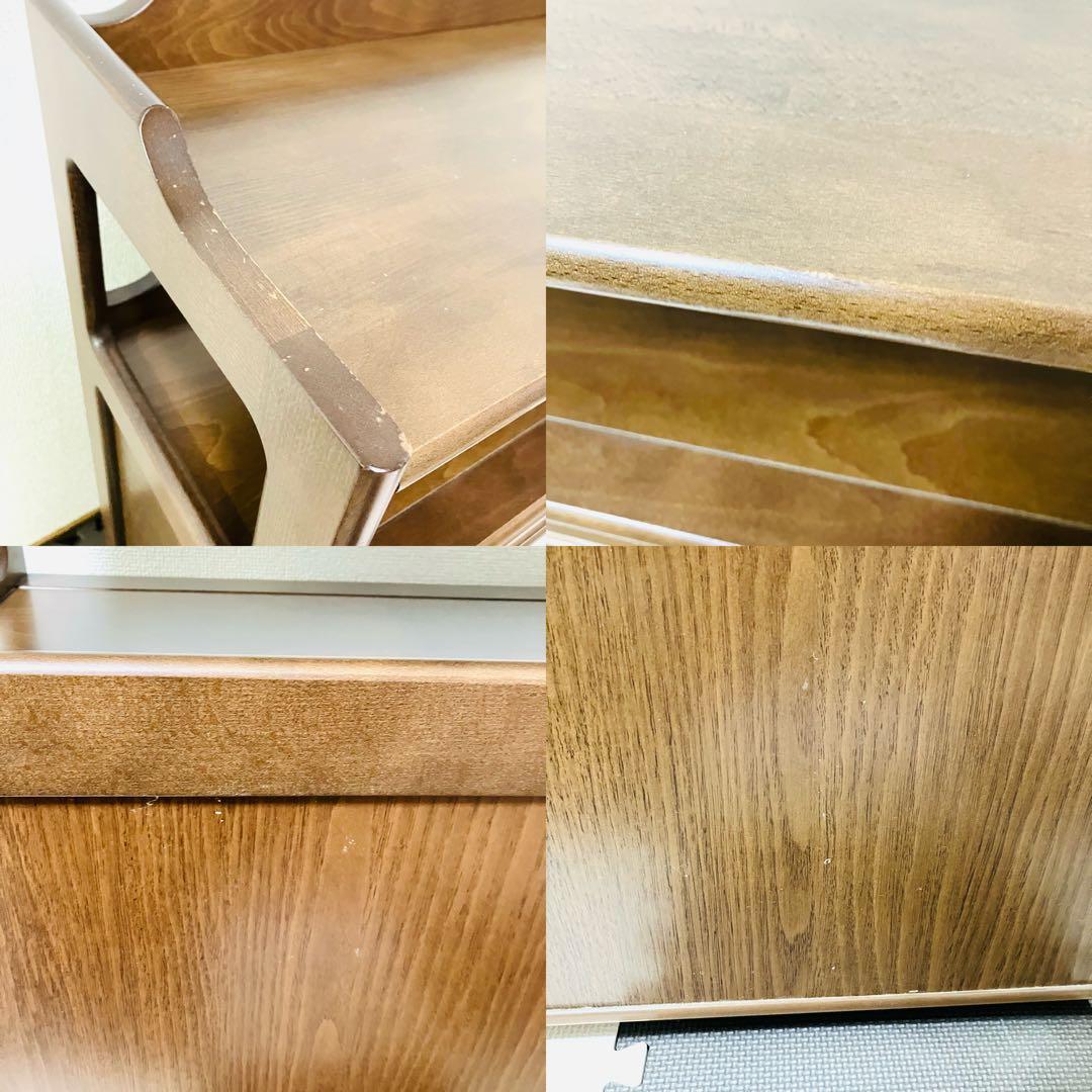 Karimoku カリモク家具 木製 電話台 キャビネット 飾り棚 美品 レア