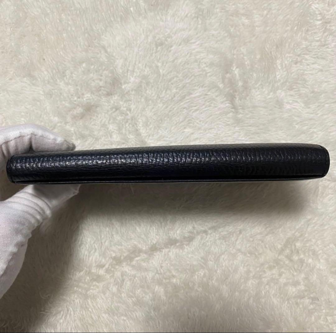 極 美品 BURBERRY バーバリー 長財布 ブラック ロゴ 本革 折り財布