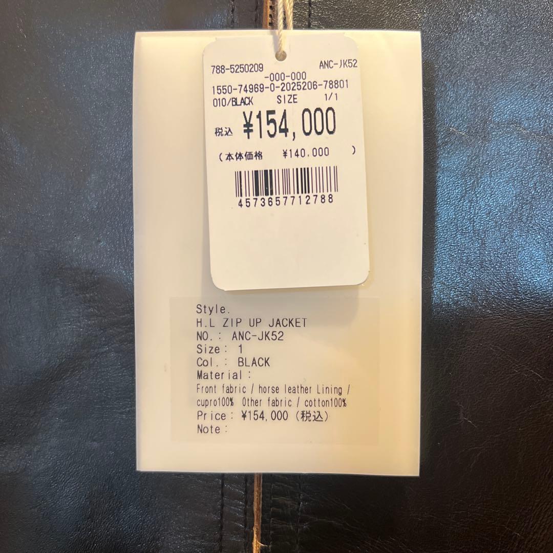 希少サイズ1 Ancellm H.L ZIP UP JACKETレザージャケット
