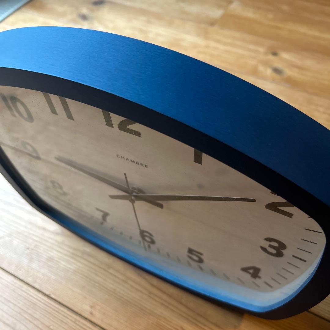 CHAMBRE Wall Clock ナチュラルウッド/ネイビー