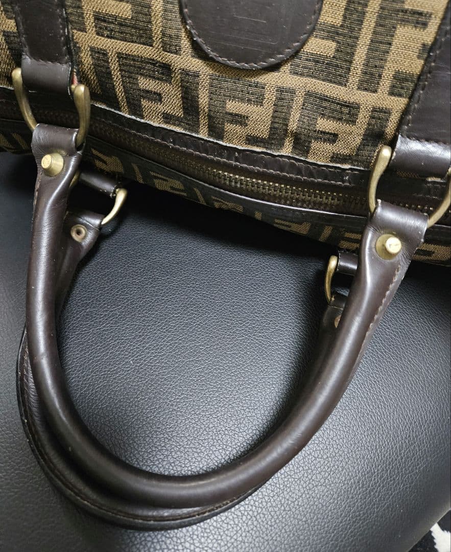 【良品】FENDI フェンディ ボストンバッグ FFズッカ 旅行用 ヴィンテージ