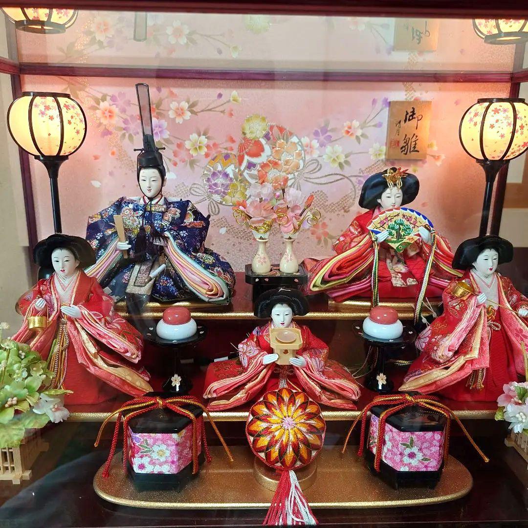 【お子様晴れ着付】ひな祭り用雛人形 5体セット