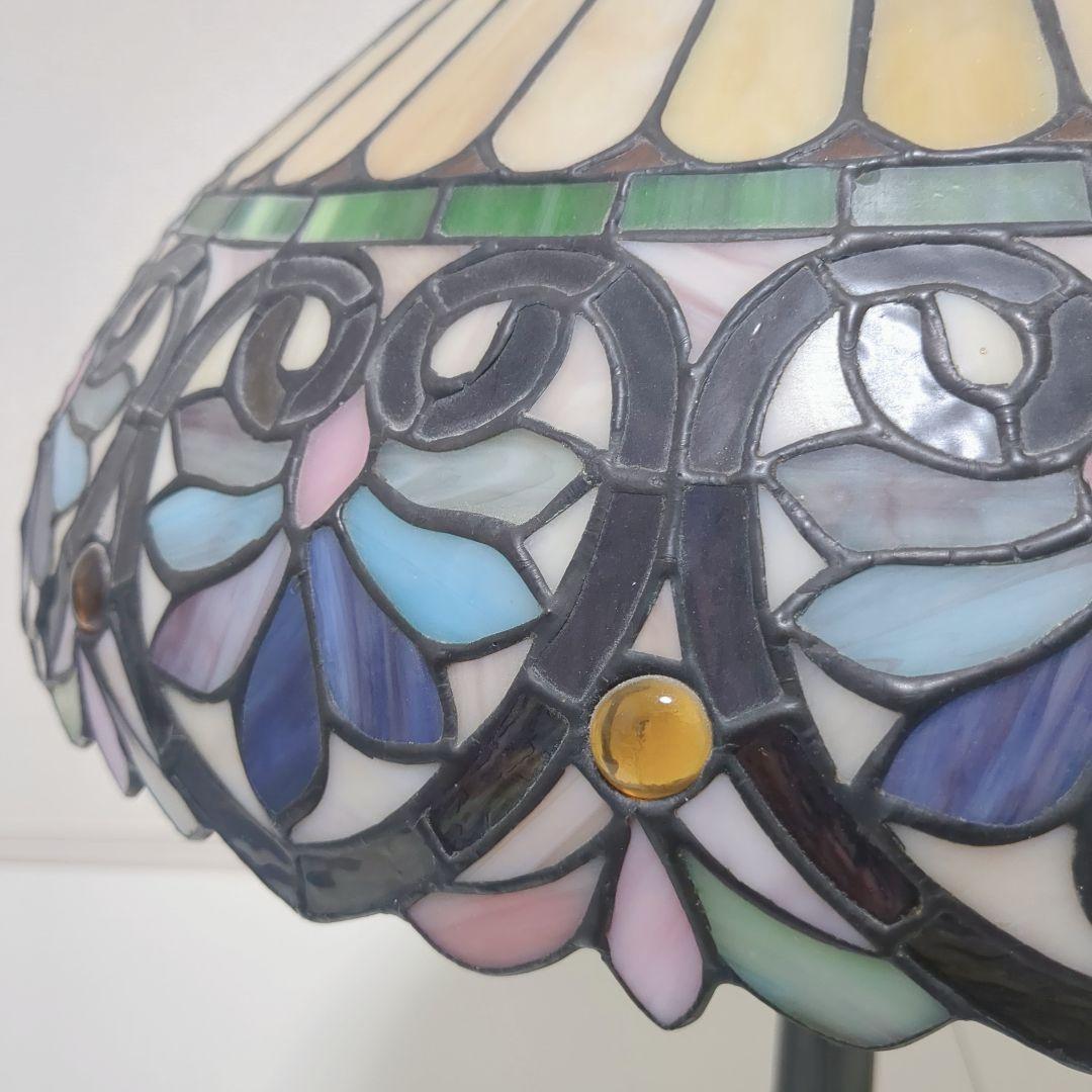 【希少】アンティーク　ヴィンテージ　ステンドグラスランプ 照明　2灯
