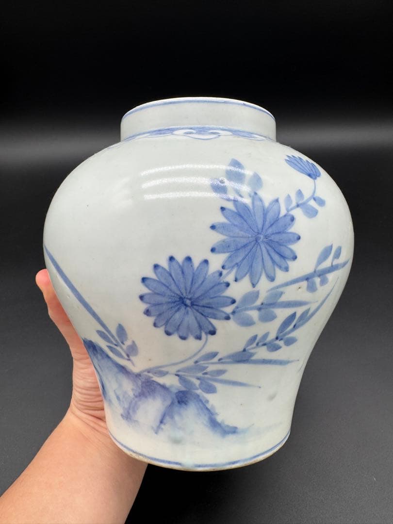 染付　壺　花瓶　花入　時代物　工芸