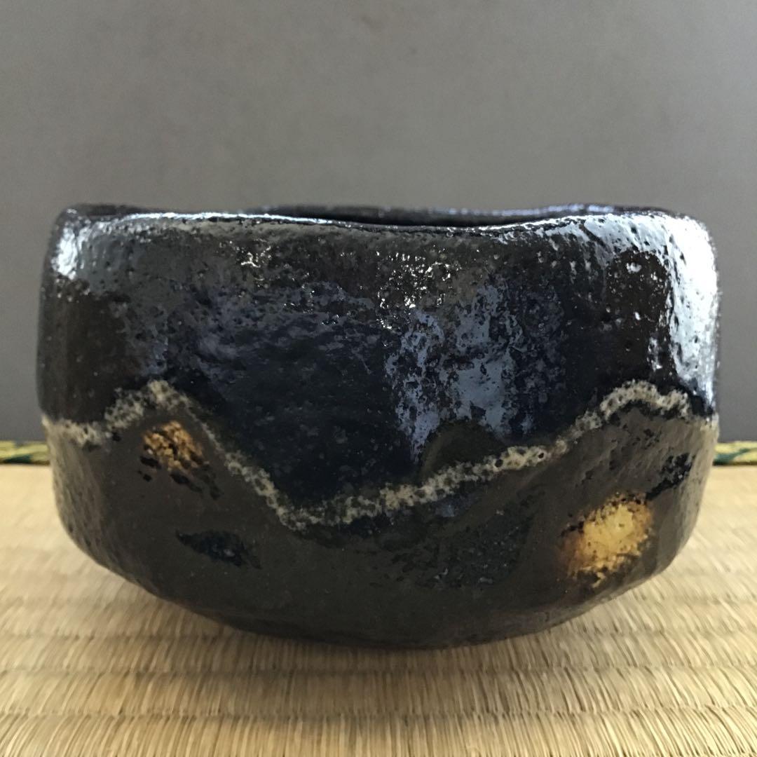 茶道具　黒茶盌　幕釉黒楽　小川裕起夫(長楽の息子)作　共箱　S5CW