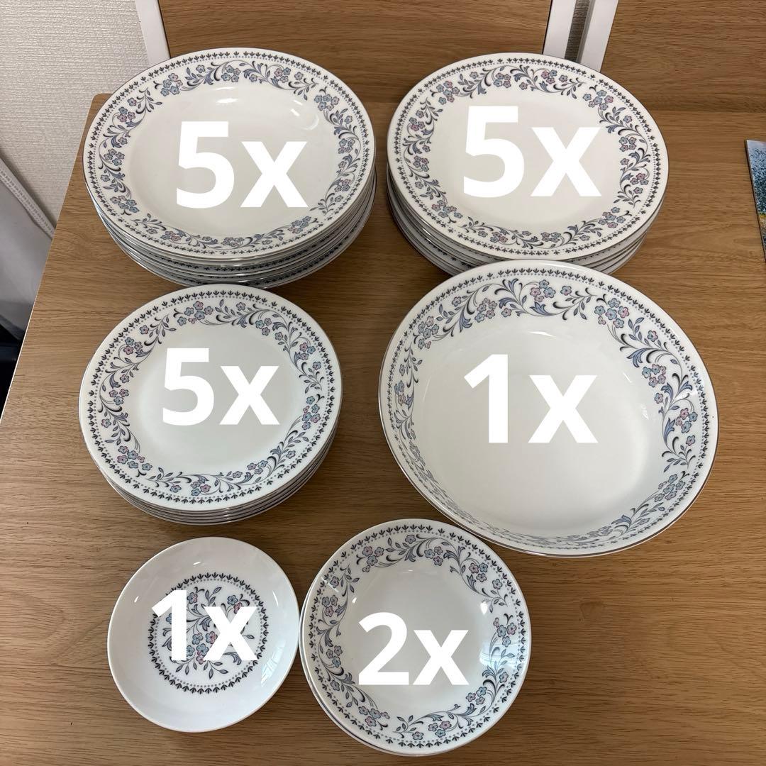 ノリタケ Blue waltz コレクションの19点セットです。