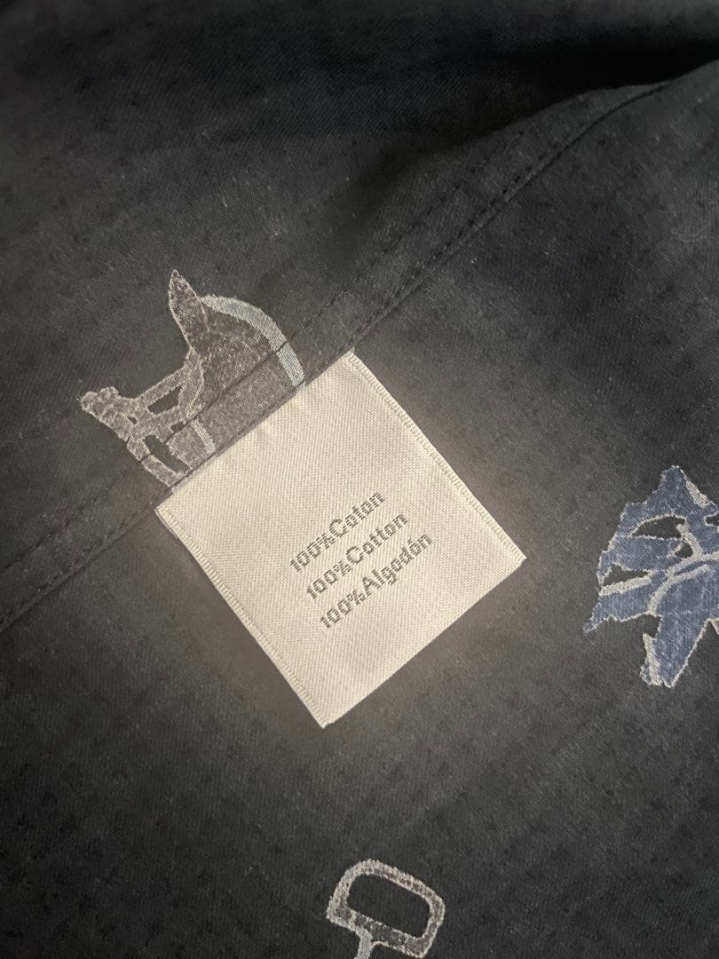 Bamiki  HERMES ダークブルー プリントシャツ