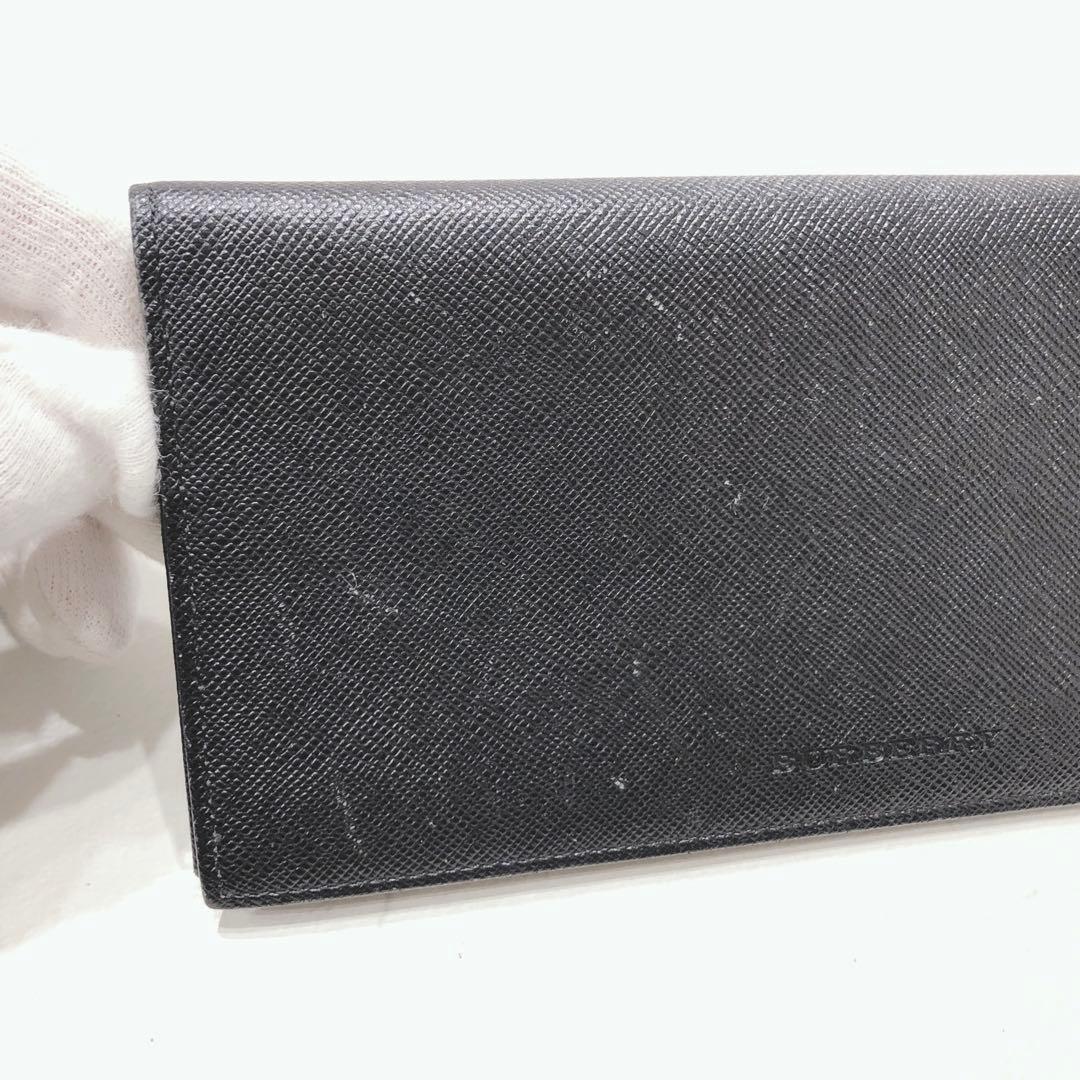 ☆美品☆ BURBERRY バーバリー 長財布 ブラック レザー シンプル ロゴ