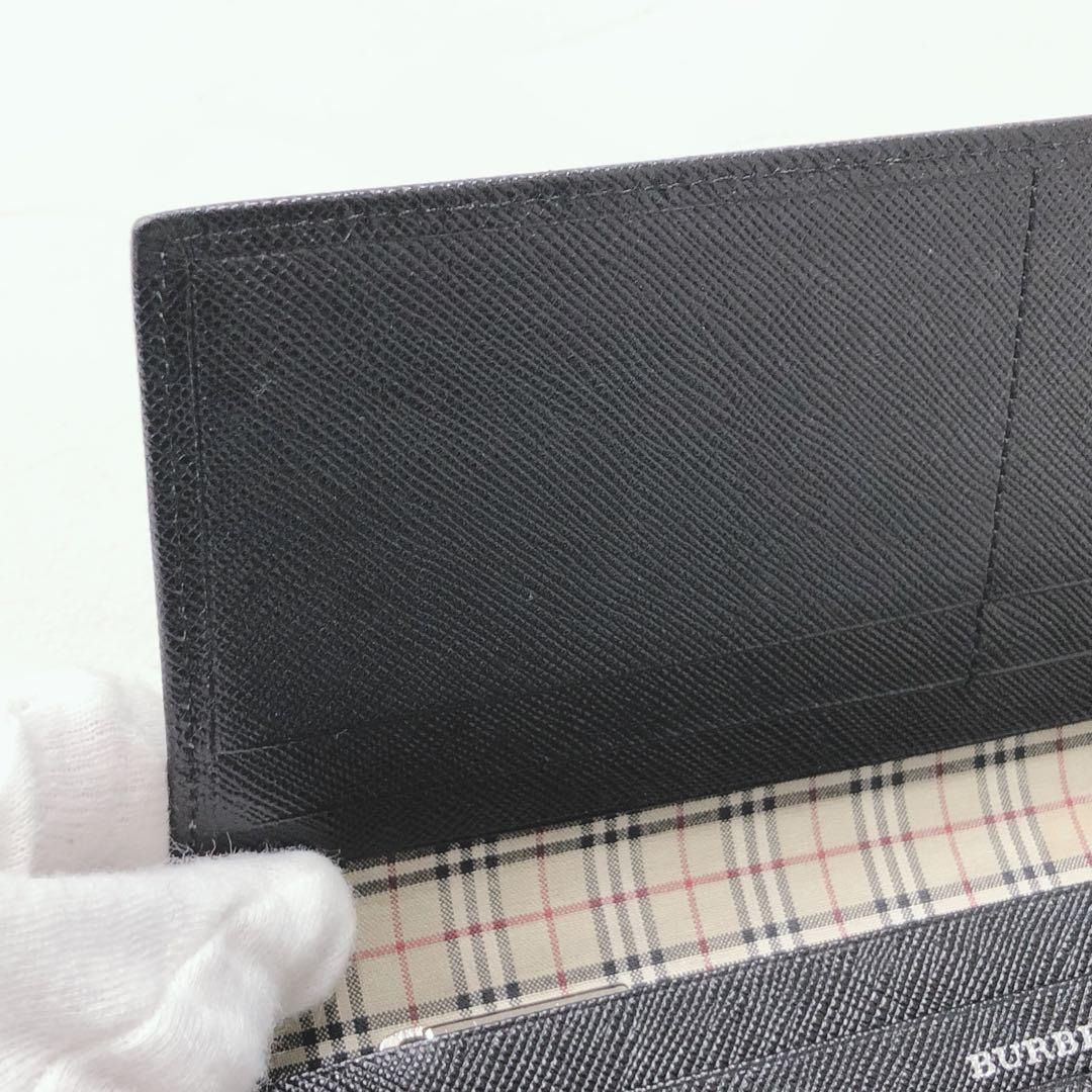 ☆美品☆ BURBERRY バーバリー 長財布 ブラック レザー シンプル ロゴ