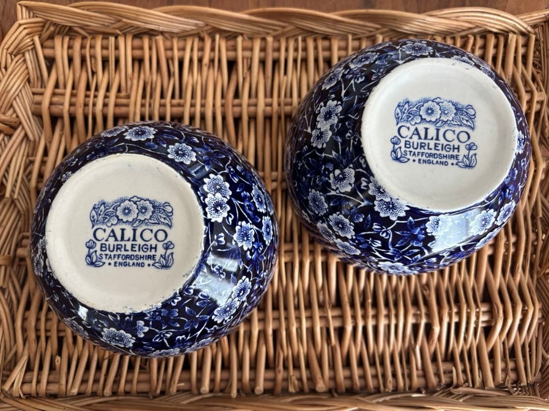 Burleigh /ブルーキャリコ ・シュガーボウル・ 2個セット