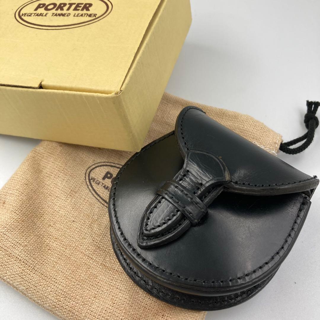 極美品】ポーター ケース 小銭入れ ネイチャー ブラック レザー