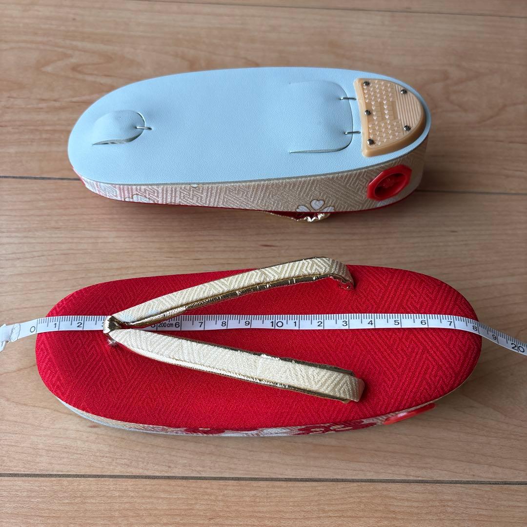 60 正絹？　真紅×小花柄　七五三着物セット　被布　3歳　日本製