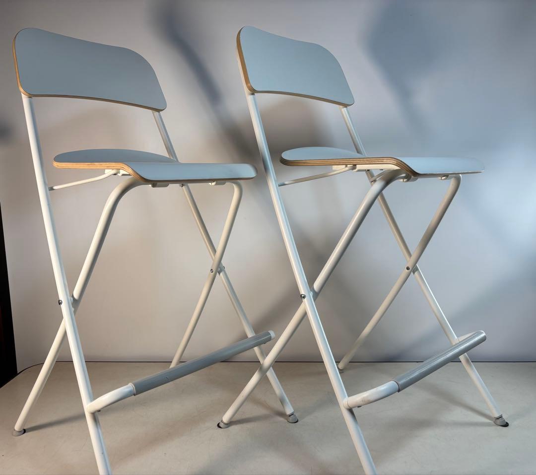 IKEA FRANKRIN パイプチェア 折りたたみカウンターチェア　2脚