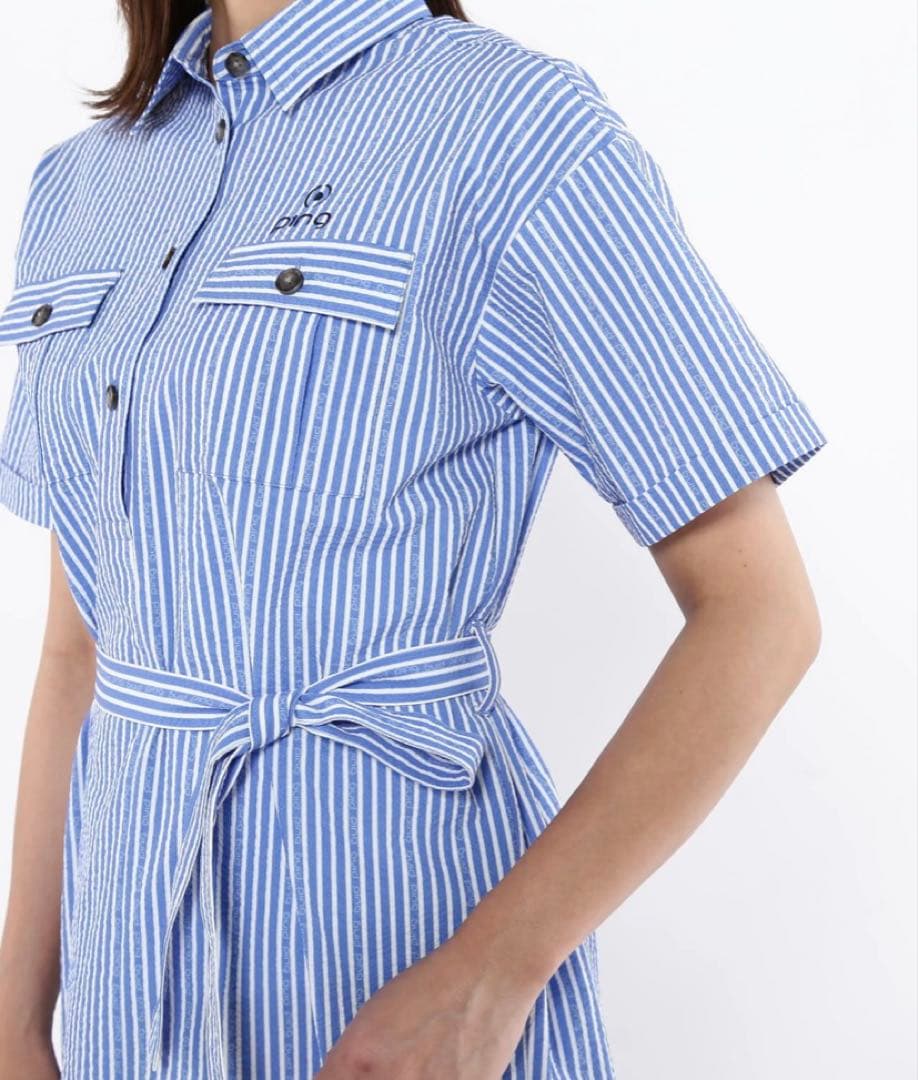 新品 PING ピン ストレッチ サッカー 半袖 ワンピース チュニック ゴルフ