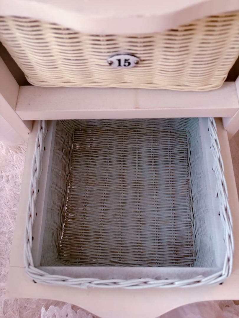 ヴィンテージ　3段ラック　ウィッカー　ラタン家具