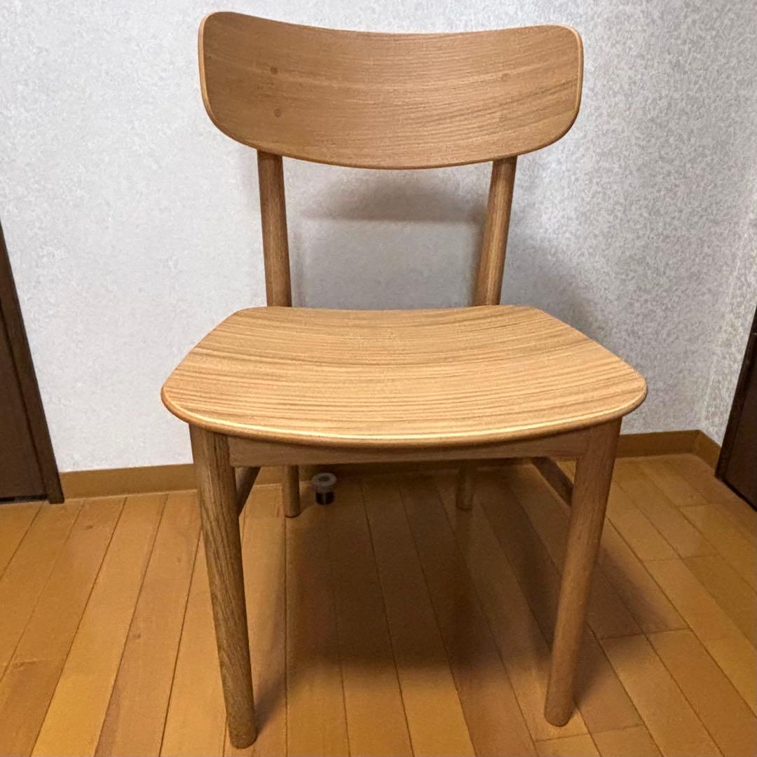 美品　無印良品 MUJI ラウンドチェア　オーク材