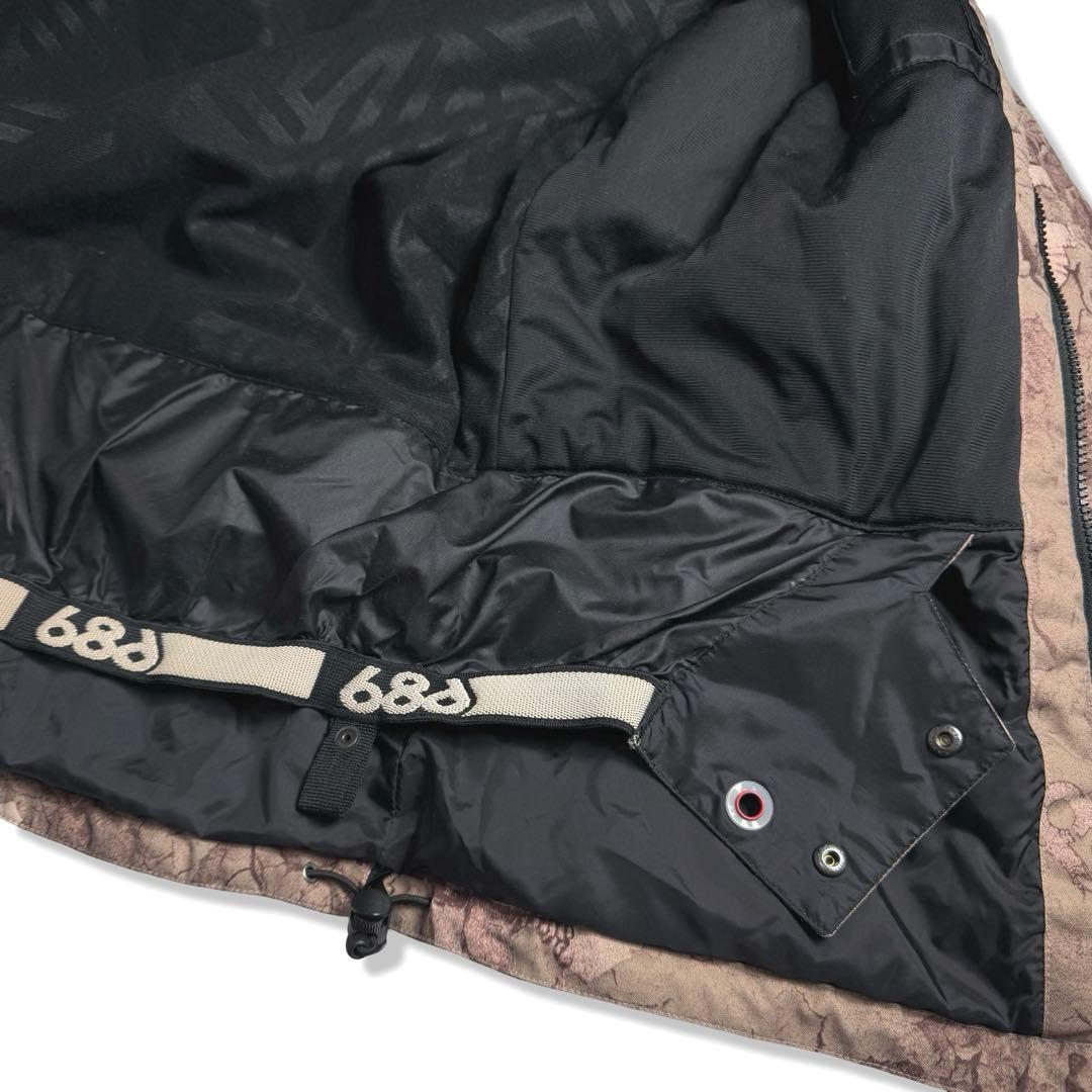 686｜スカル迷彩スノージャケットSスノボウェアシックスエイトシックス