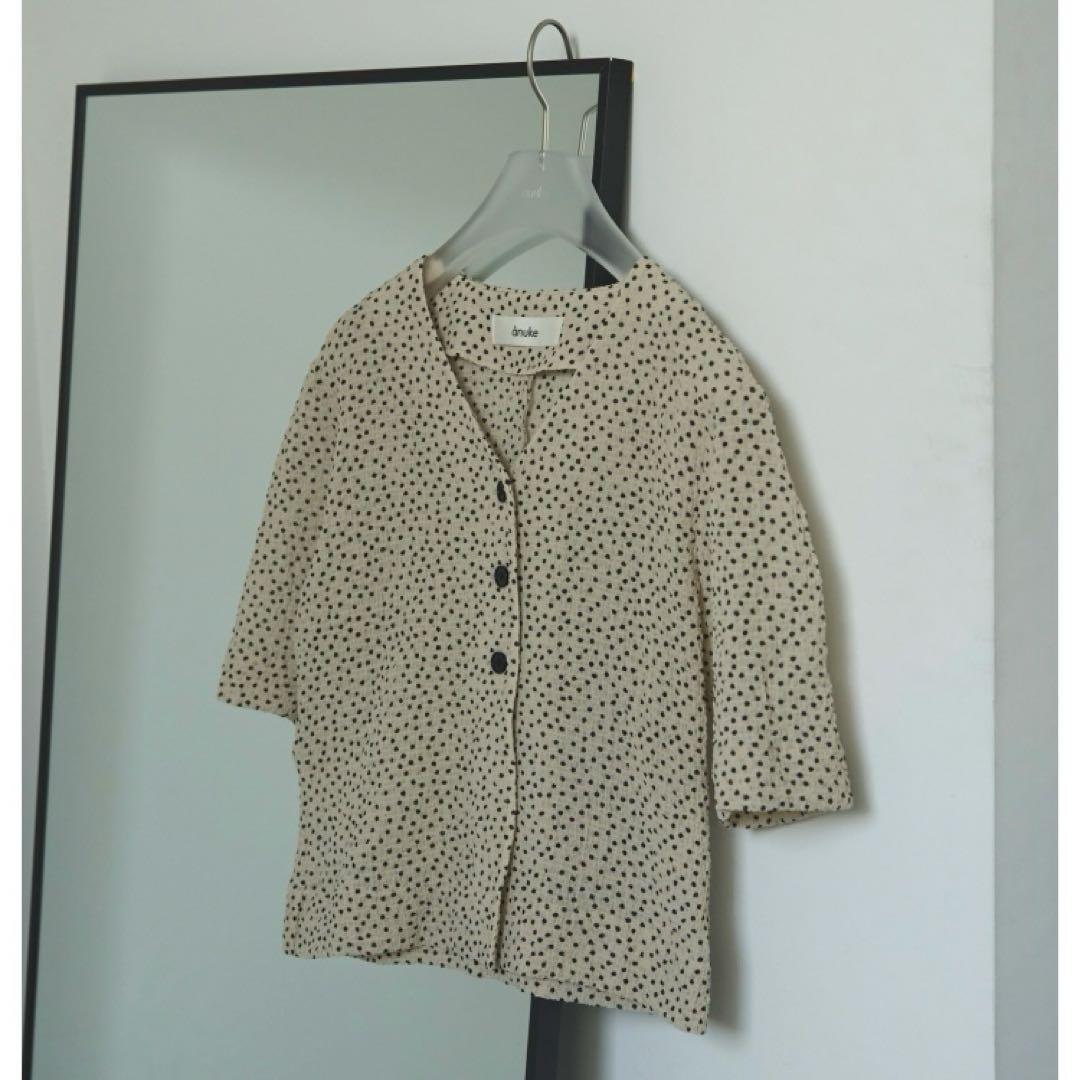 anuke/Vneck Dot Blouse 半袖
