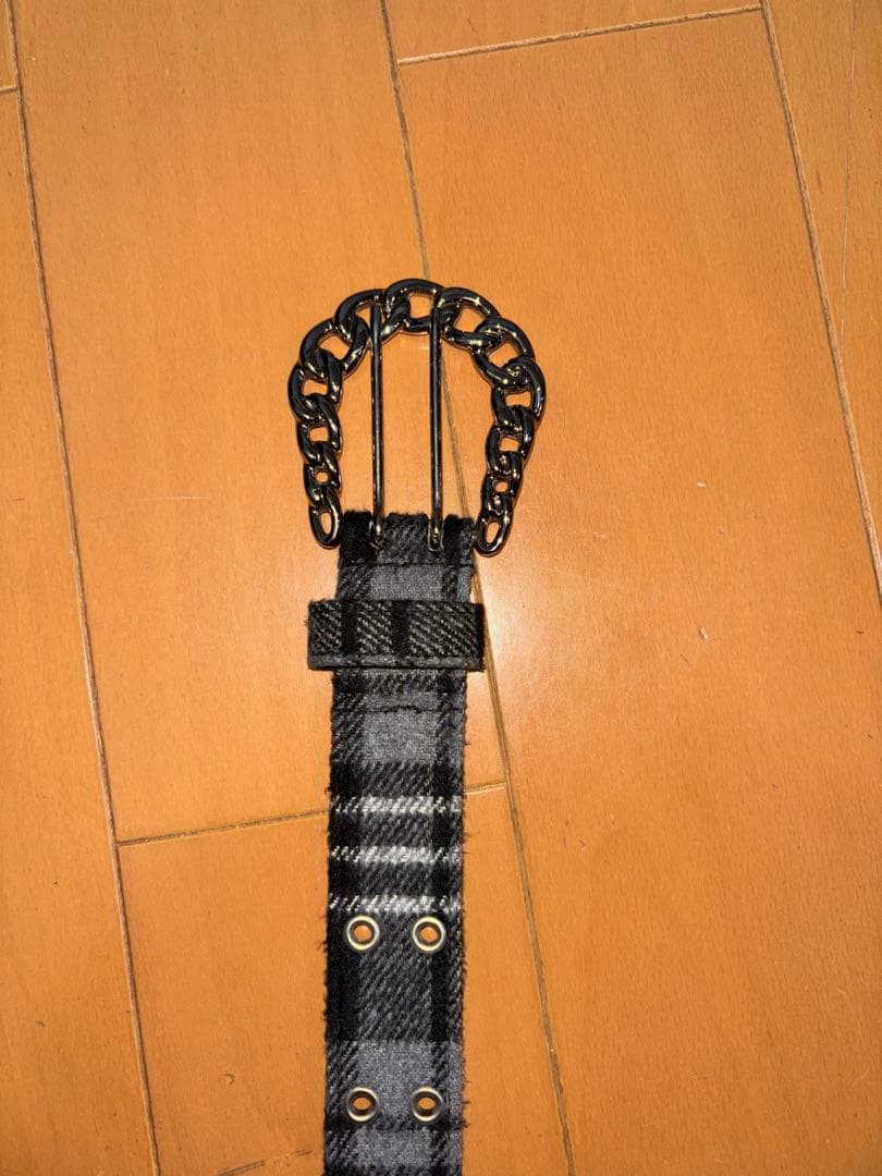 afb チェックベルト ブルー