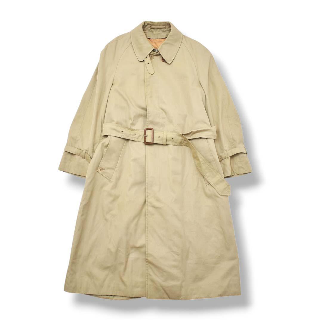 英国製 アクアスキュータム ウールライナー付き ステンカラーコート ベージュ