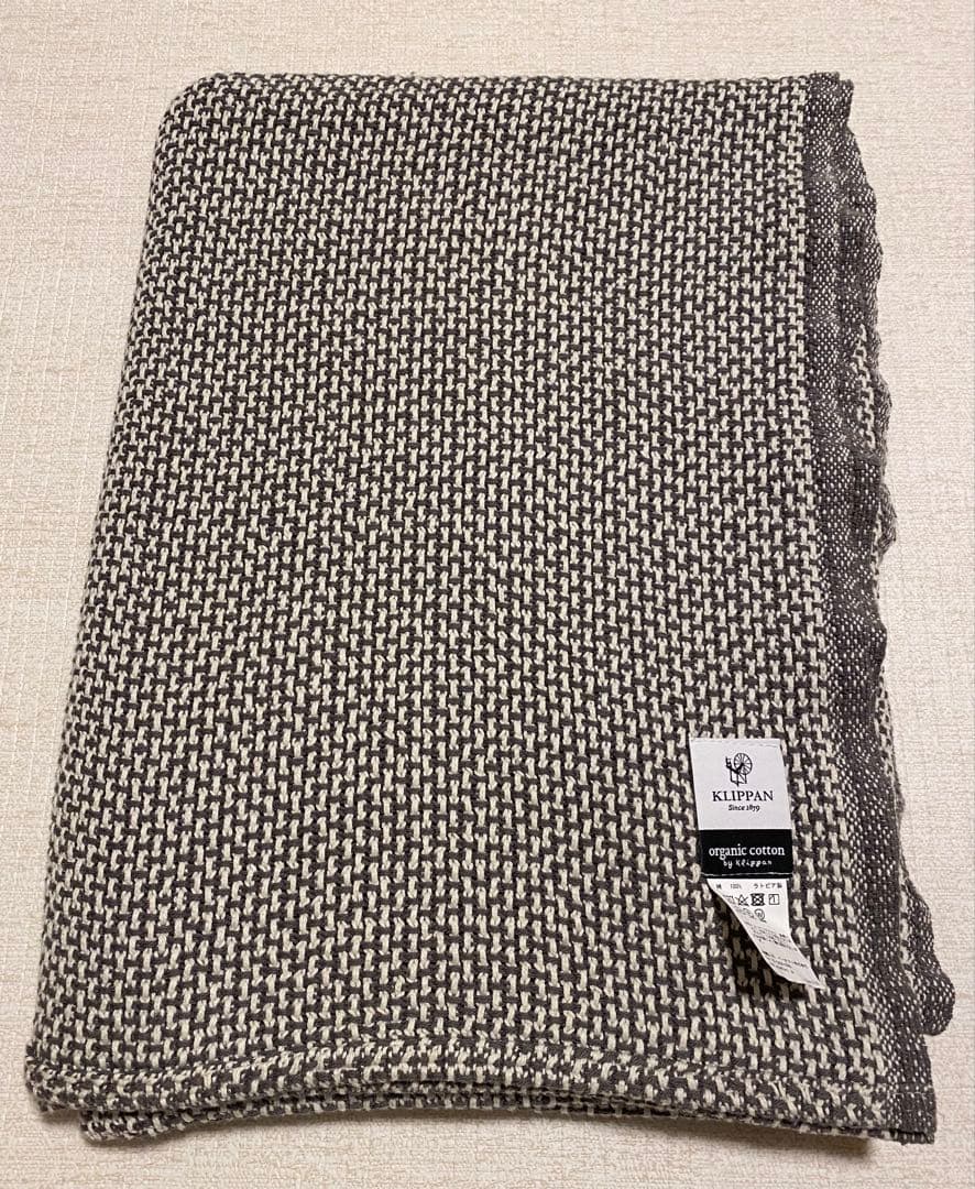 新品 KLIPPAN オーガニックコットン ブランケット クリッパン グレー