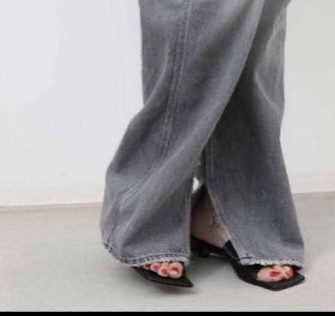 L'Appartment グレー デニム サロペット