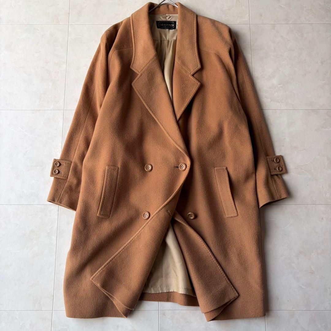 カシミヤ100% CASA DORRA カサドーラ ダブルコート キャメル L