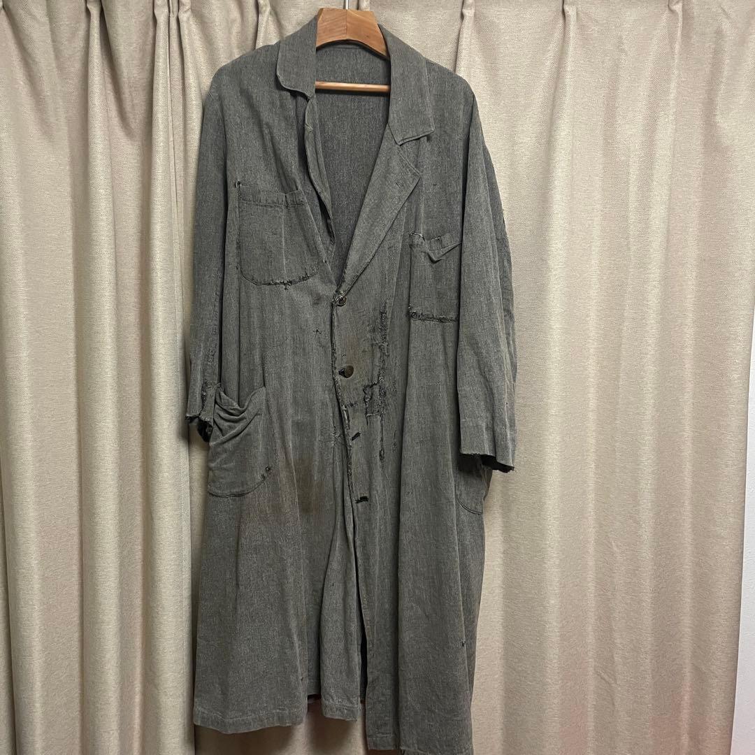 30~40s vintageダブルタイプ　ブラックシャンブレー アトリエコート