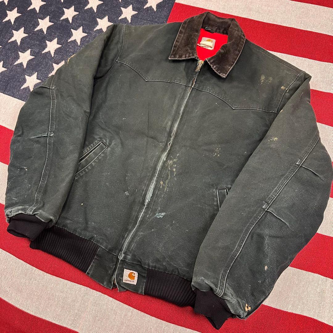 鬼雰囲気 ボロ カーハートJ13 BLK サンタフェジャケット ブラック 短丈