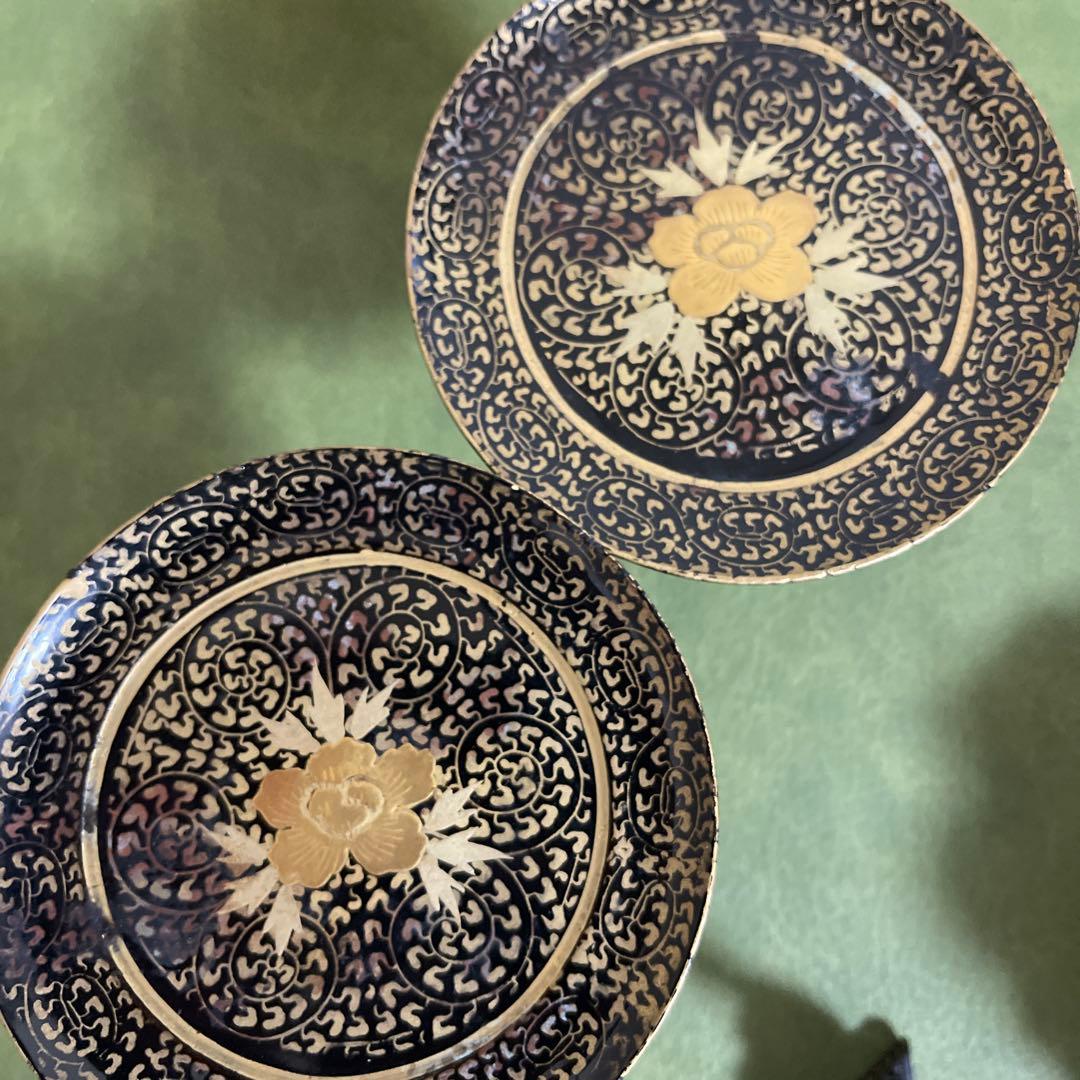 お雛様　お道具　懸盤膳揃　漆塗　木製　蒔絵　ヴィンテージ品