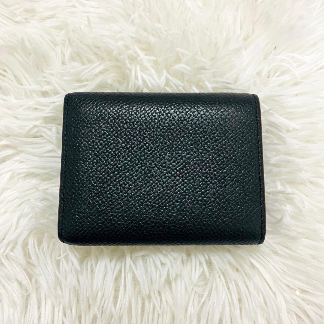 極美✨付属完備✨ロエベ 三つ折り財布 トライフォールド アナグラム レザー 黒
