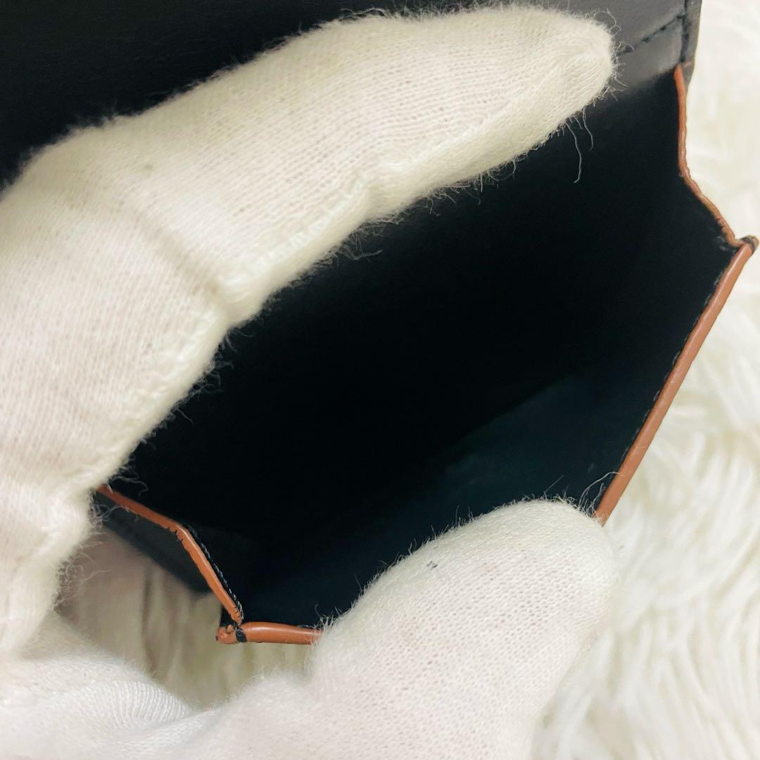 極美✨付属完備✨ロエベ 三つ折り財布 トライフォールド アナグラム レザー 黒