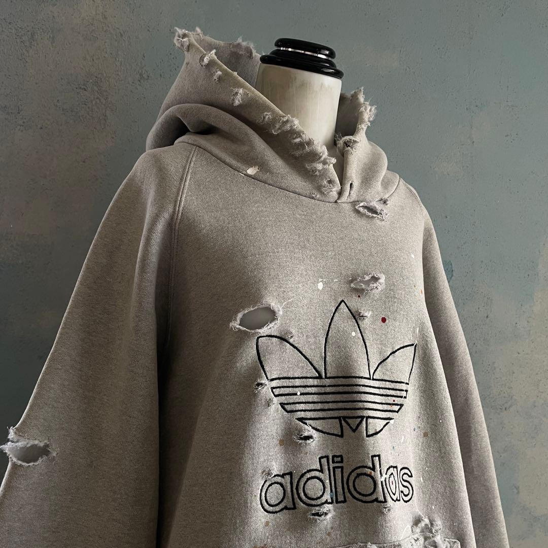 80's adidas万国旗タグ”ロゴ“USA製”肉厚“hoodie sweat