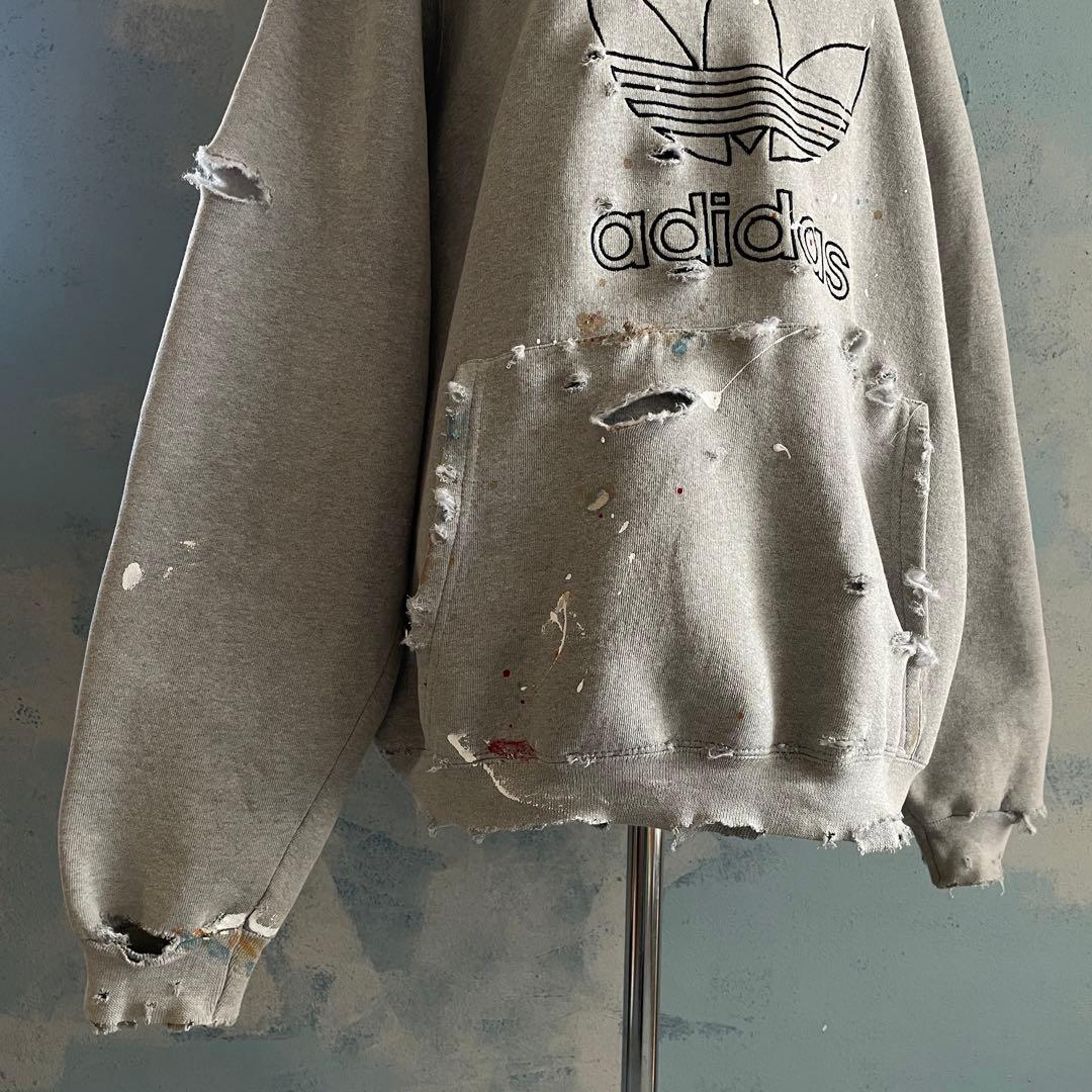 80's adidas万国旗タグ”ロゴ“USA製”肉厚“hoodie sweat