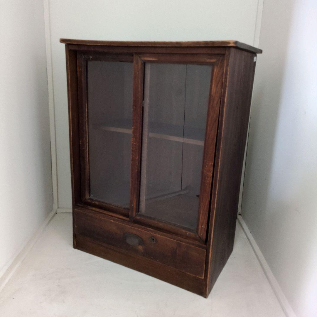 yさん専用　　アンティーク　ガラス戸棚　レトロ　　引戸棚　シェルフ　本棚