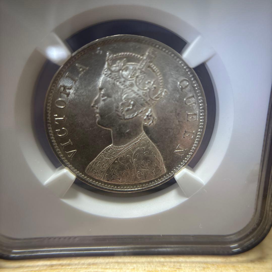 1862年 インド ルピー ヴィクトリア女王 MS 62 NGC