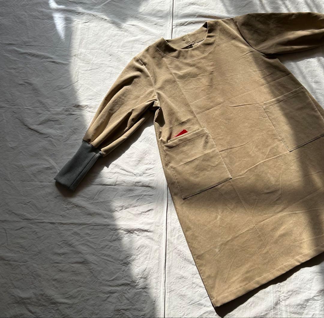 【さくらページ】シャツコーデュロイ＊アウター系かっぽう着ワンピース