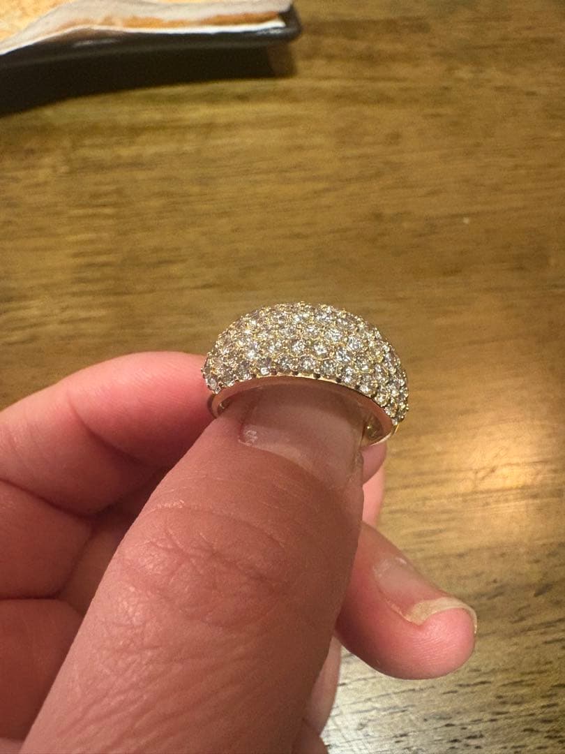 18金 YG２ctダイアモンドパヴェリング14号⭐︎H&C⭐︎ゲリラ値下げ！！