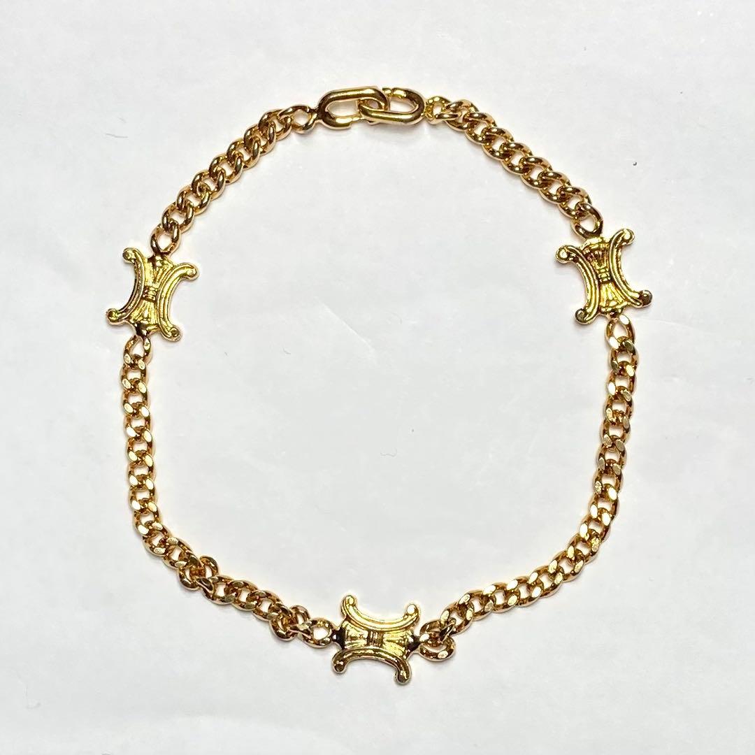 CELINE セリーヌ　ブレスレット　バングル　トリオンフ　金　ヴィンテージ