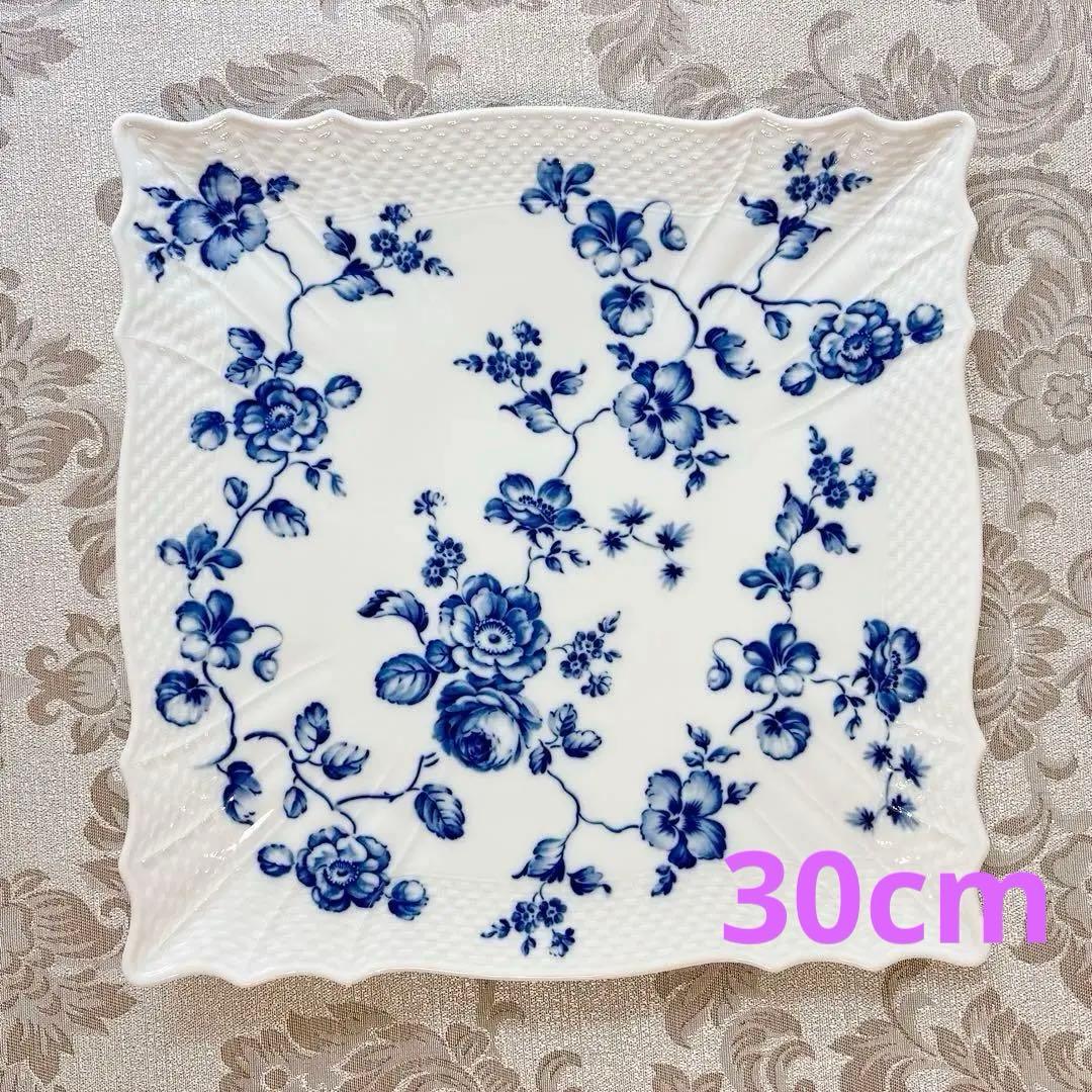 レアサイズ❤️未使用❤️ ジノリ❤️ローズブルー❤️スクエアプレート　大　30センチ