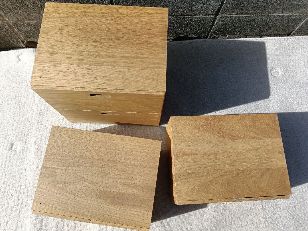 美品 無印 MUJI スタッキングチェスト 引出し オーク材 セット