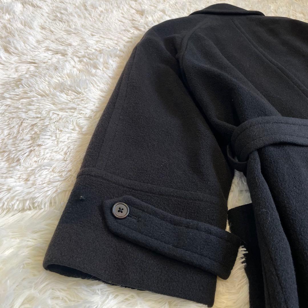 ラルフローレン ロング チェスター コート ベルト付き ウール ブラック